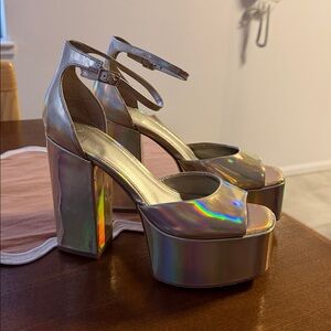 Marc Fisher Gold Iridescent Heels